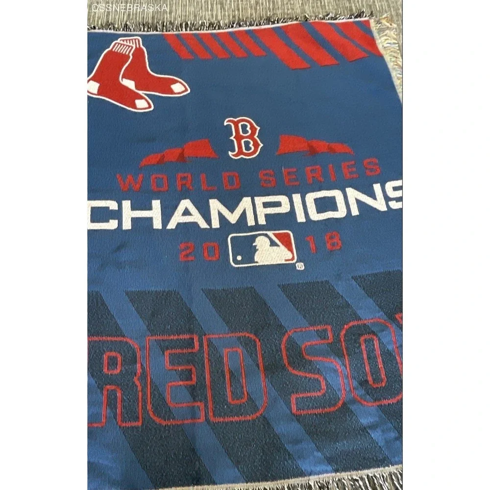 Boston Red Sox 2018 World Series‎ Champions Woven Throw Blanket Fringed Tapestry